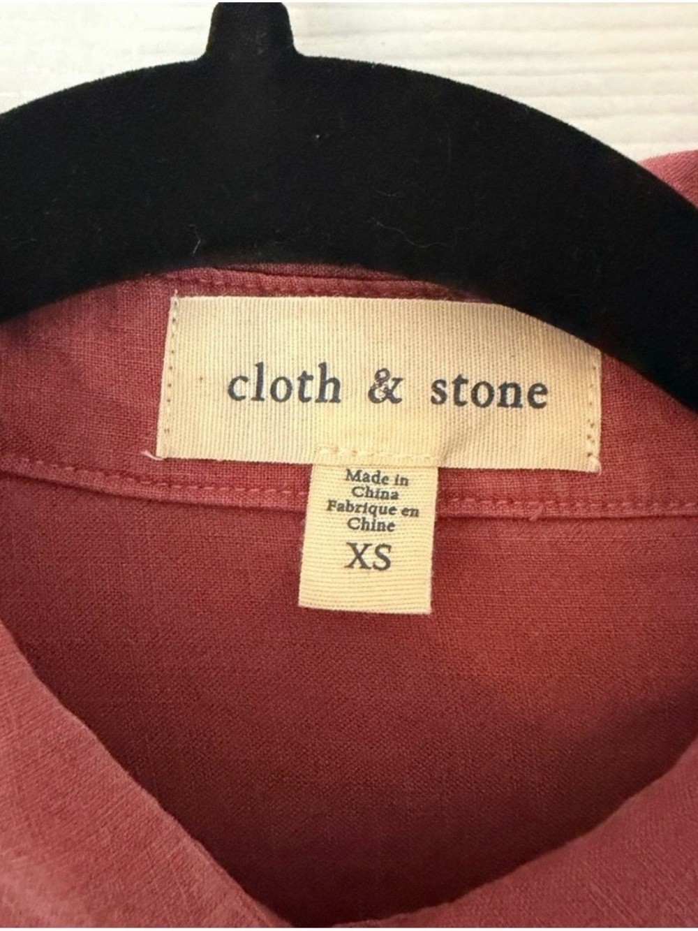 Anthropologie cloth & stone Rust Red Frayed Peplum Button-Up Top XS - Picture 5 of 9